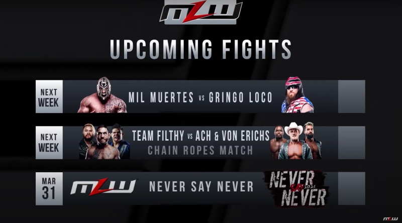 MLW adds two new matches for both next week, Never Say Never