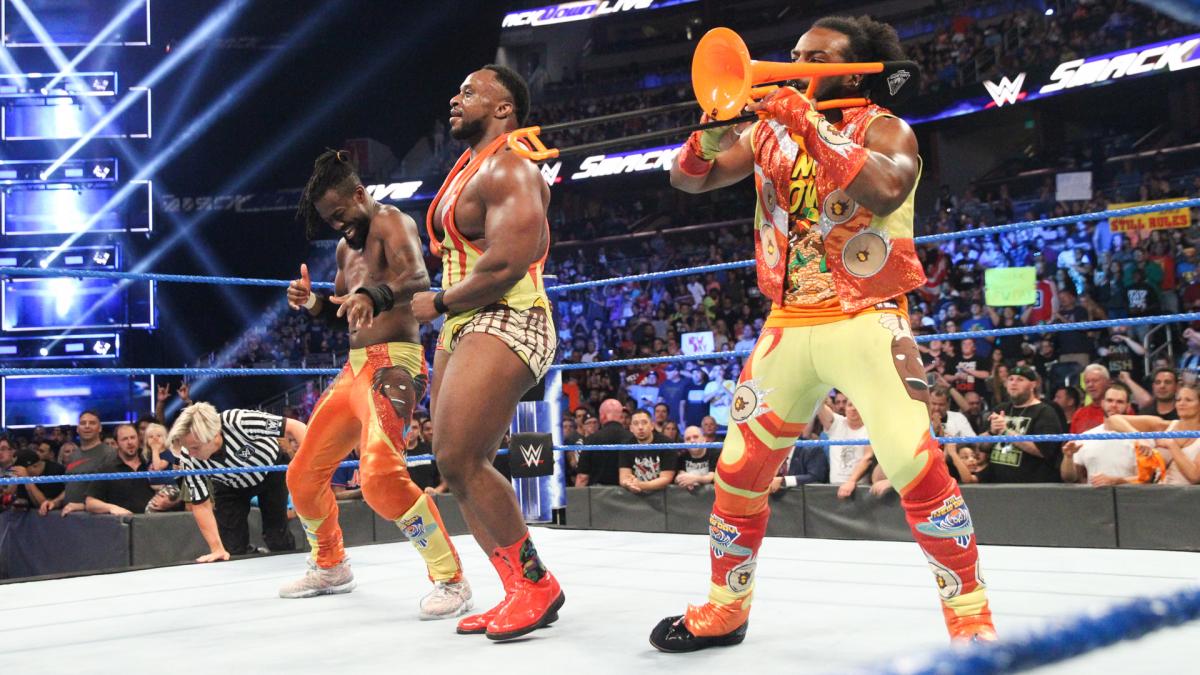 New day (Big E, Kofi Kingston, and Xavier Woods) on WWE SmackDown