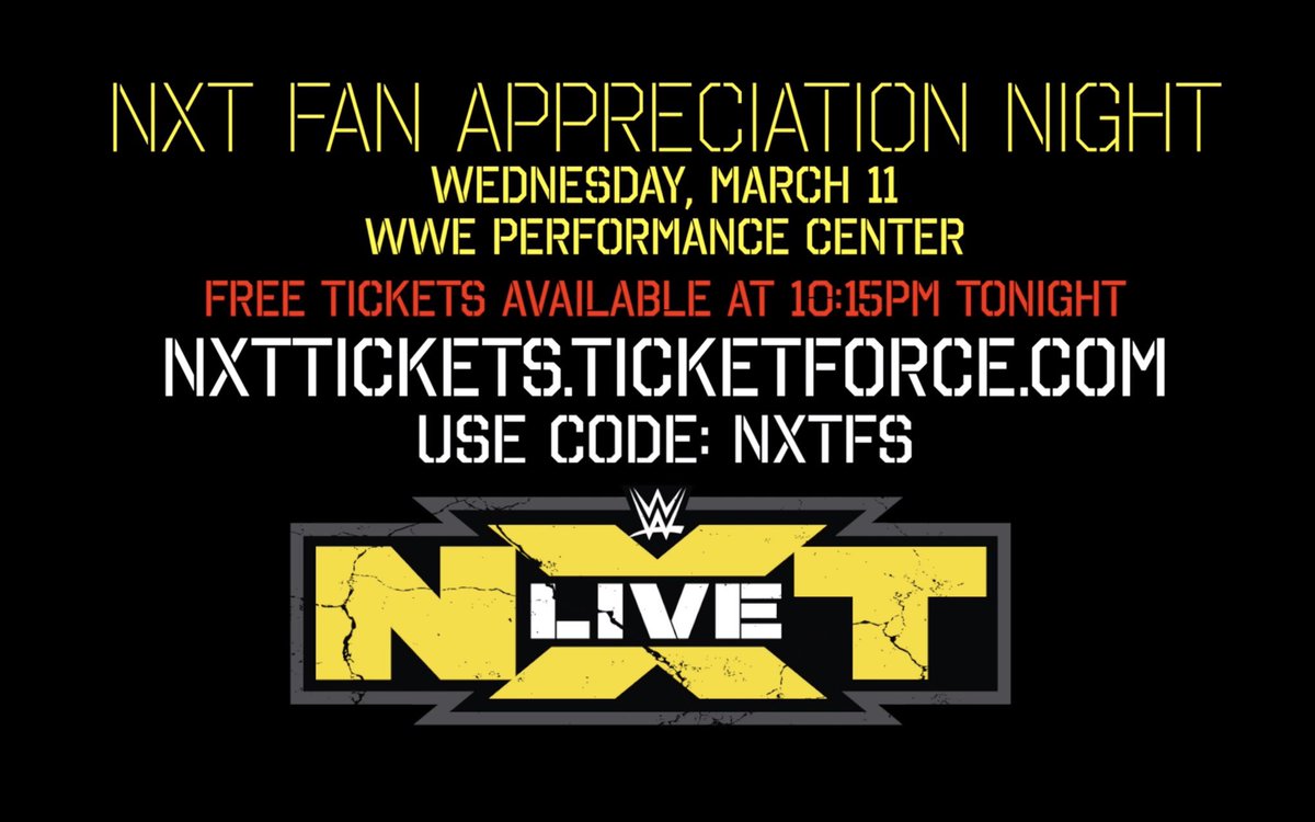 NXT to air from WWE Performance Center on March 11