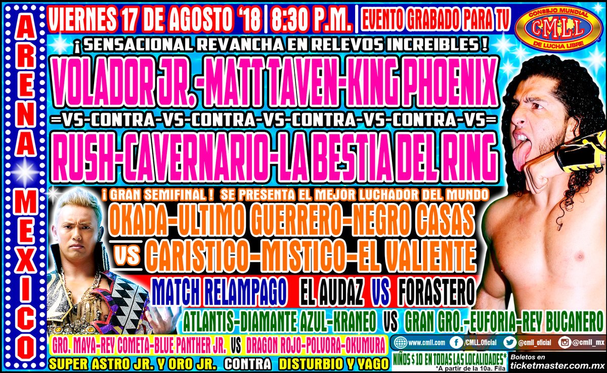 CMLL announces Okada’s match for Arena Mexico show