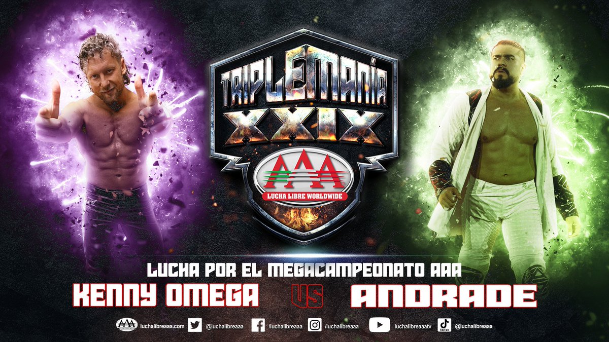 Kenny Omega vs. Andrade Mega title match official for Triplemania