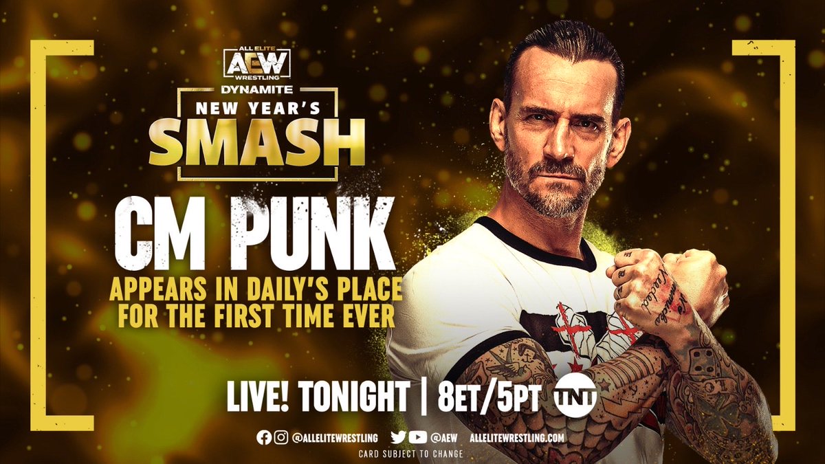CM Punk appearance announced for AEW Dynamite New Year’s Smash