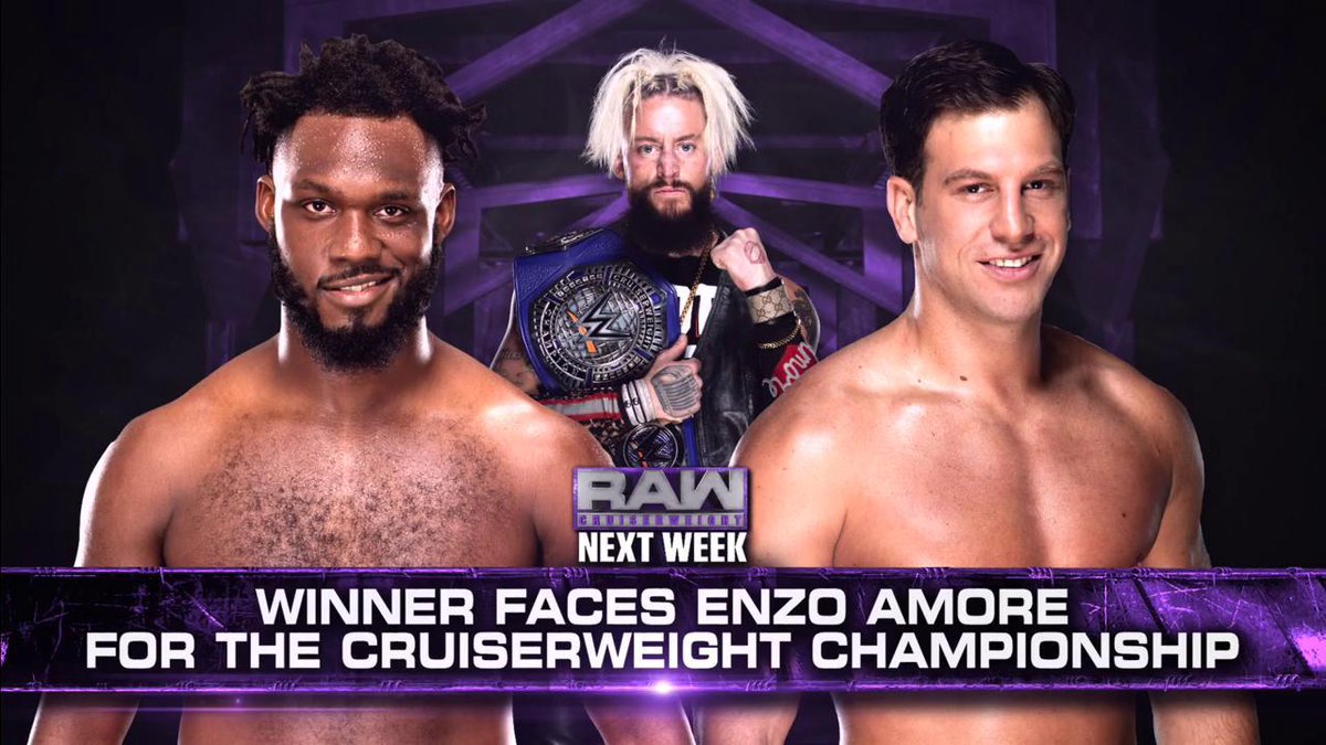 Two matches official for WWE Raw next week
