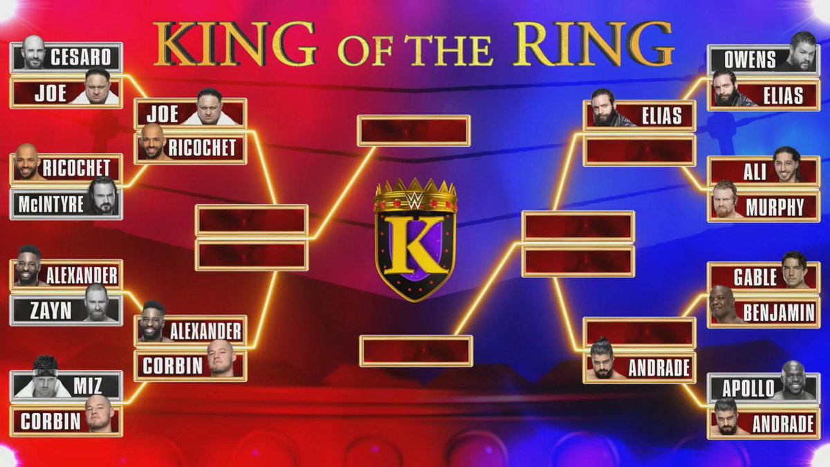 King of the Ring quarterfinal matches set for WWE Raw next week