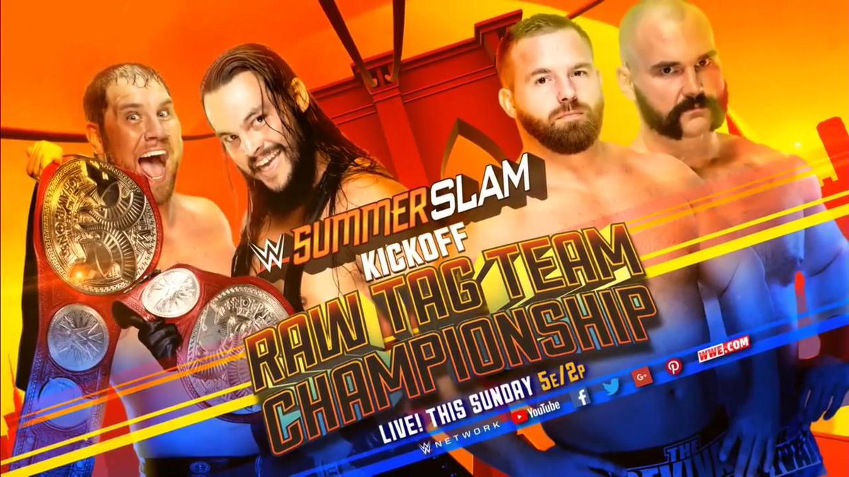 Raw Tag Team title match set for WWE SummerSlam pre-show