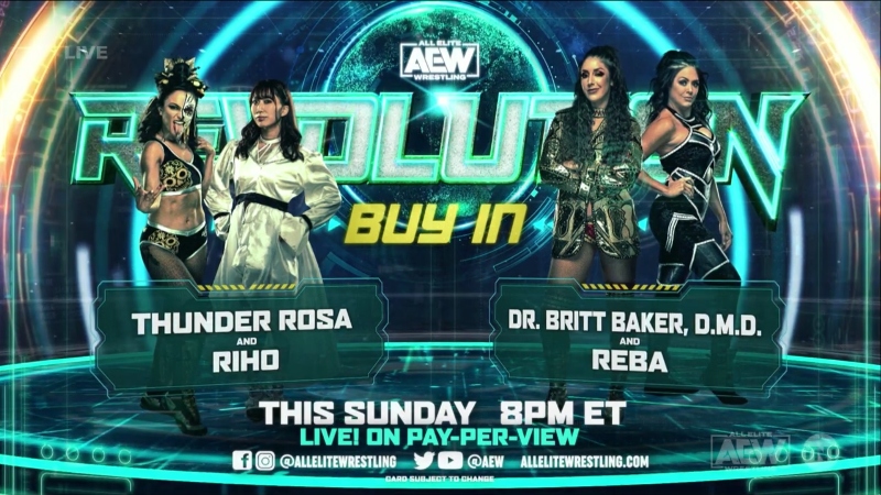 Rosa & Riho vs. Baker & Reba set for AEW Revolution Buy-In show