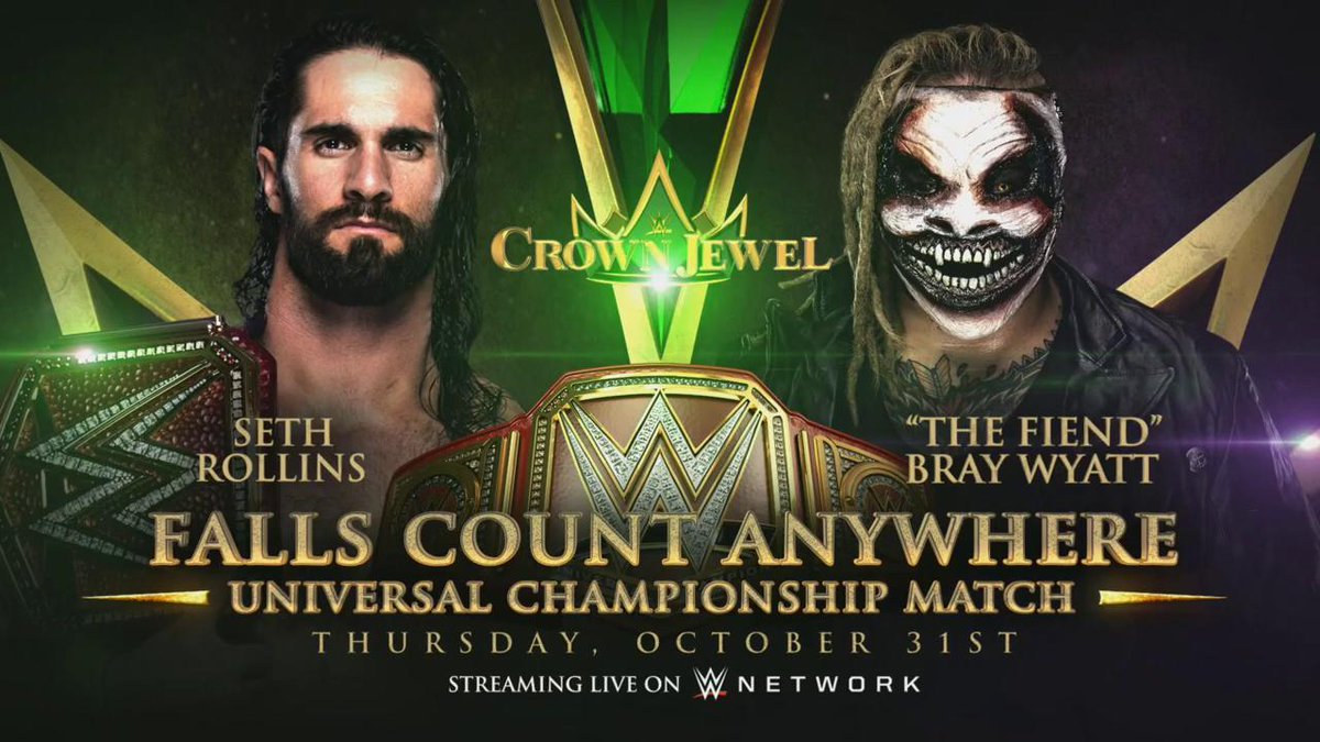 Rollins vs. Fiend falls count anywhere match set for WWE Crown Jewel