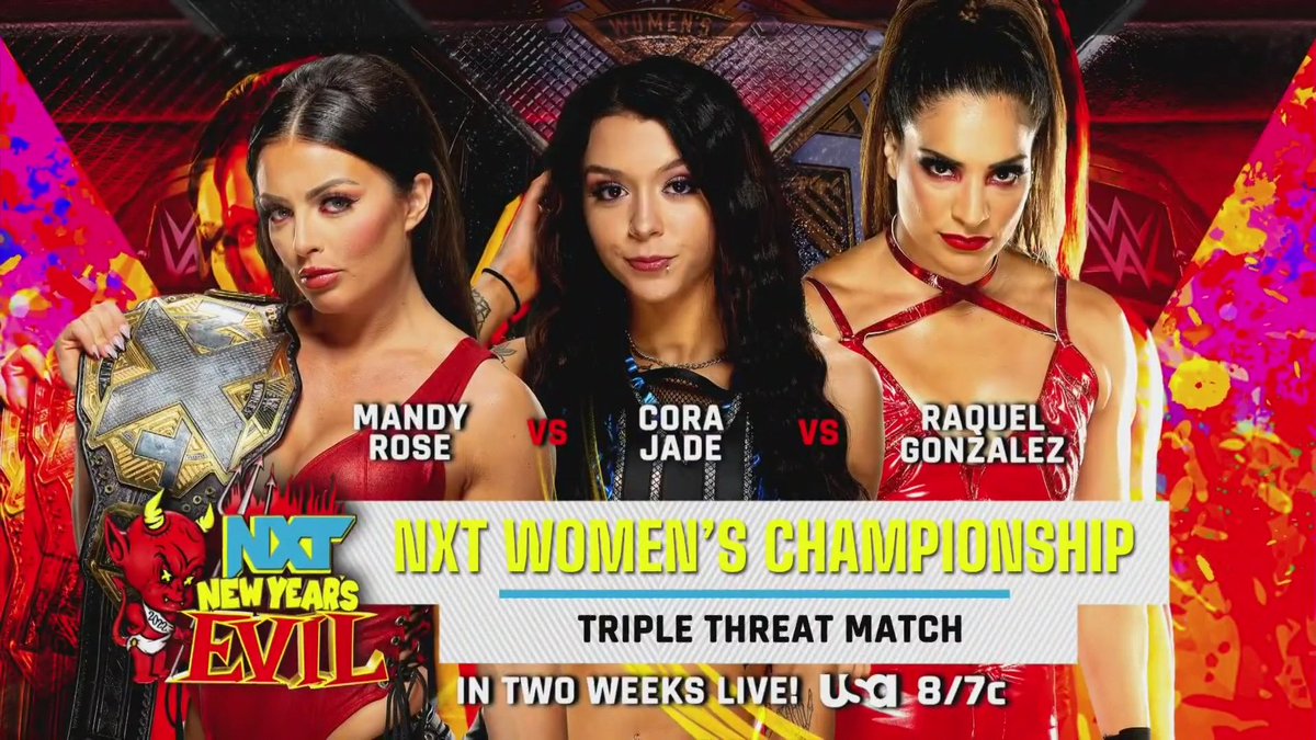 Triple threat NXT Women’s title match set for New Year’s Evil