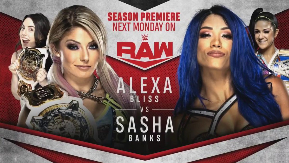 Sasha Banks facing Alexa Bliss on WWE Raw season premiere