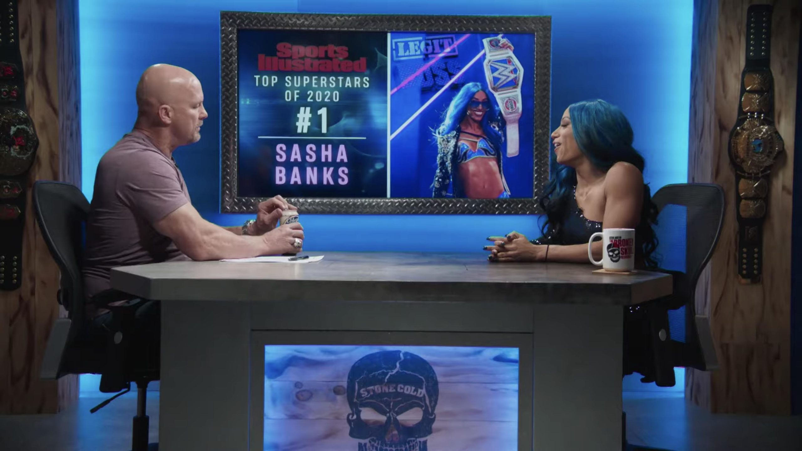 Sasha Banks appearing on WWE Network’s Broken Skull Sessions