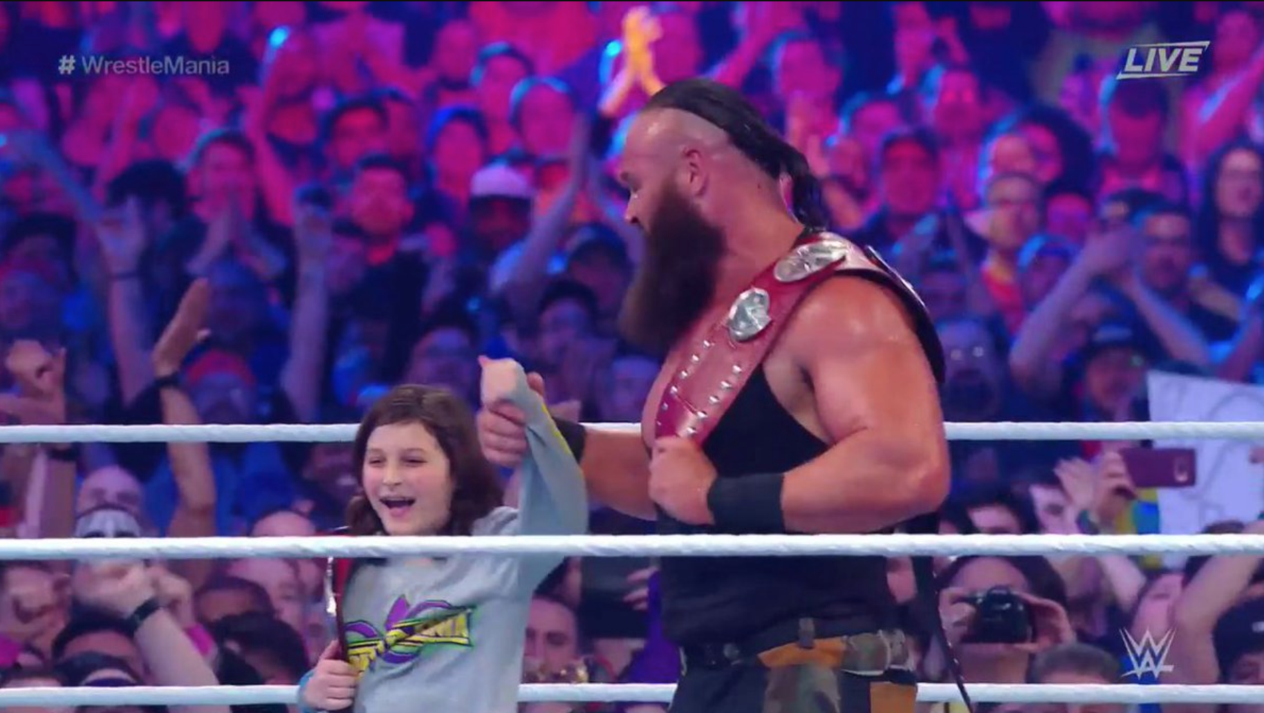 Braun Strowman and a kid win Raw tag titles at WrestleMania 34
