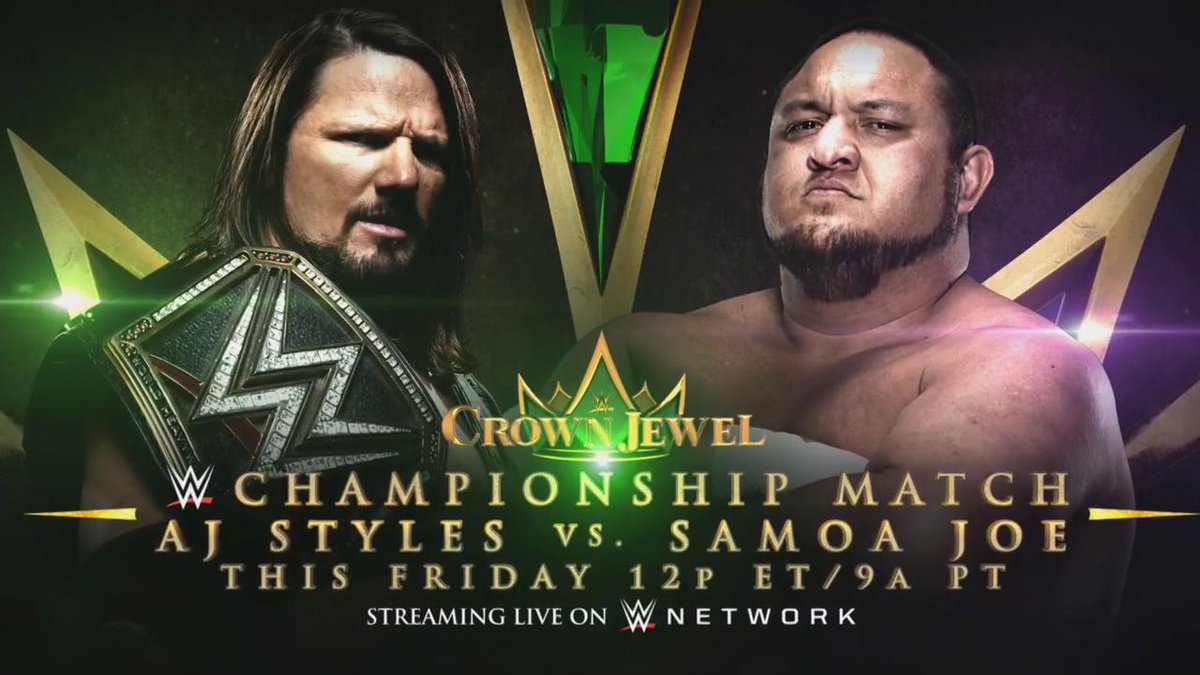AJ Styles vs. Samoa Joe added to WWE Crown Jewel