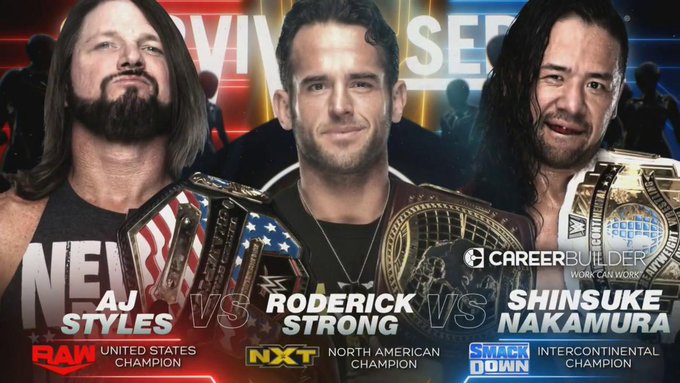 Styles vs. Nakamura vs. Strong official for WWE Survivor Series