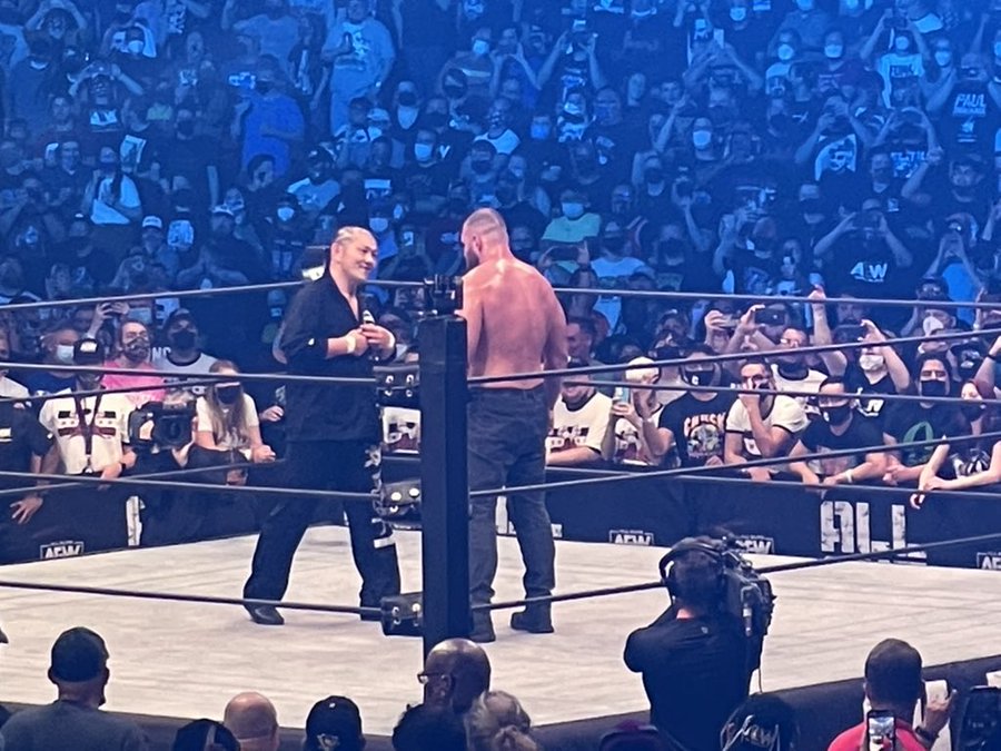 NJPW’s Minoru Suzuki confronts Jon Moxley at AEW All Out