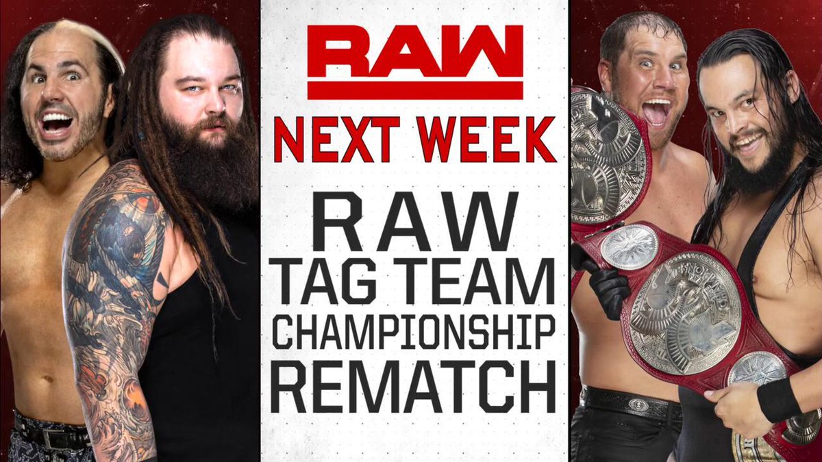 WWE announces Raw Tag Team title rematch for next week