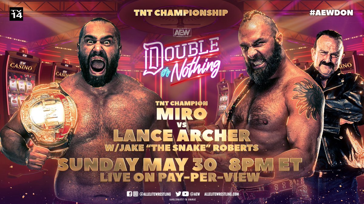Miro vs. Archer TNT title match set for AEW Double or Nothing