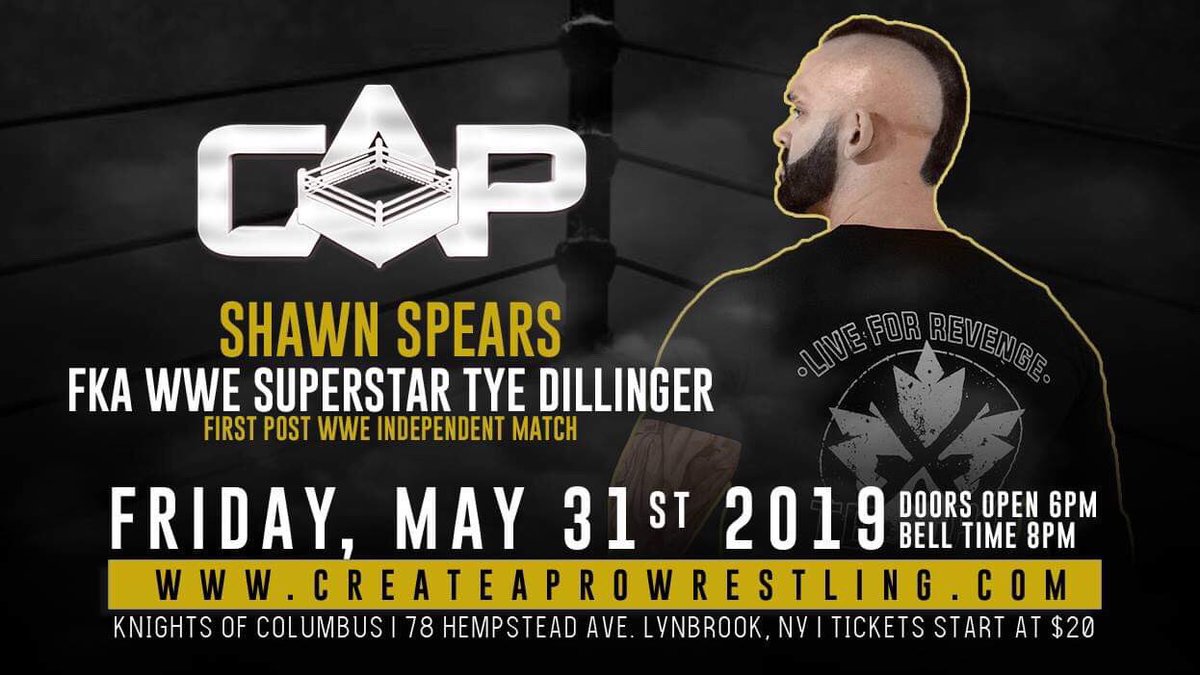 Tye Dillinger announced for first post-WWE indie matches