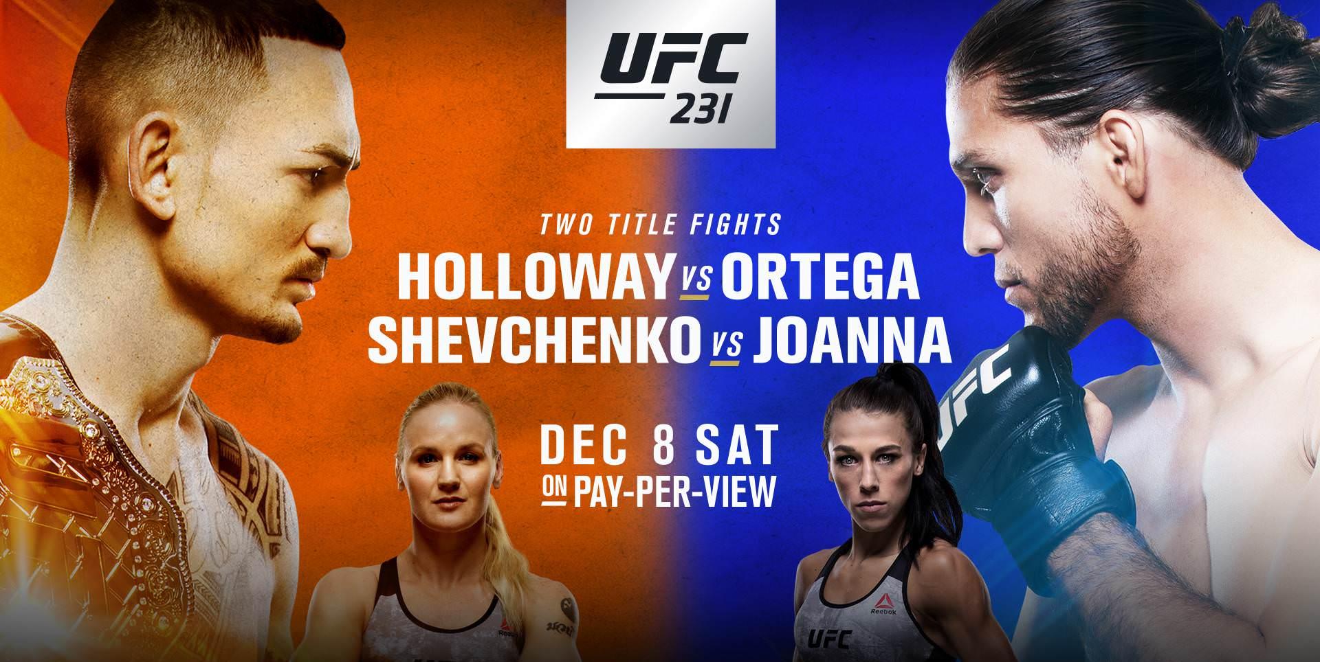 UFC 231 live results: Holloway vs. Ortega, Shevchenko vs. Jedrzejczyk