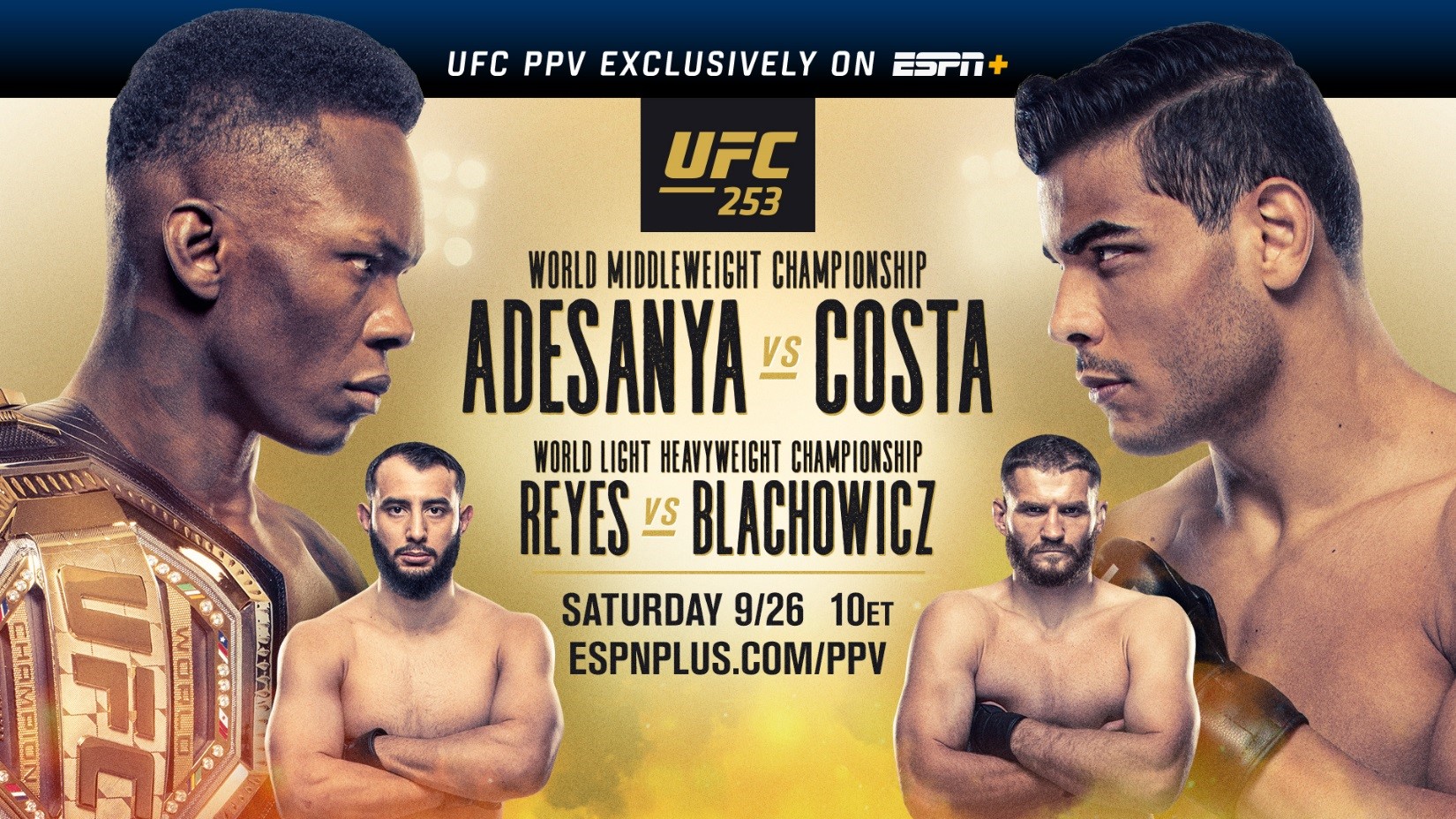 UFC 253 live results: Adesanya vs. Costa, Reyes vs. Blachowicz
