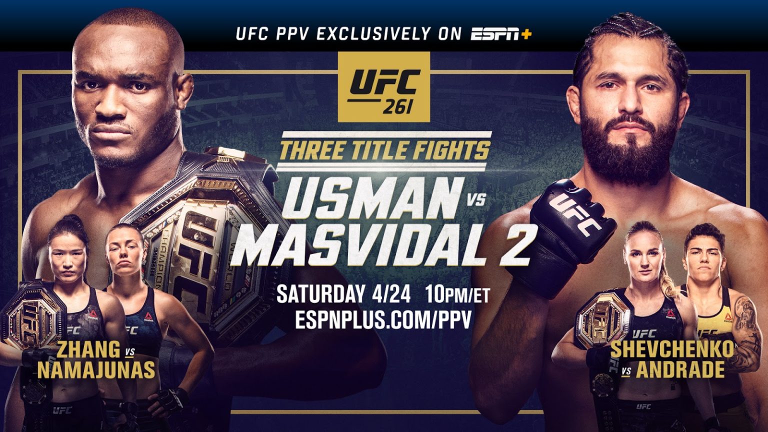UFC 261 live results: Usman vs. Masvidal 2, two more title fights
