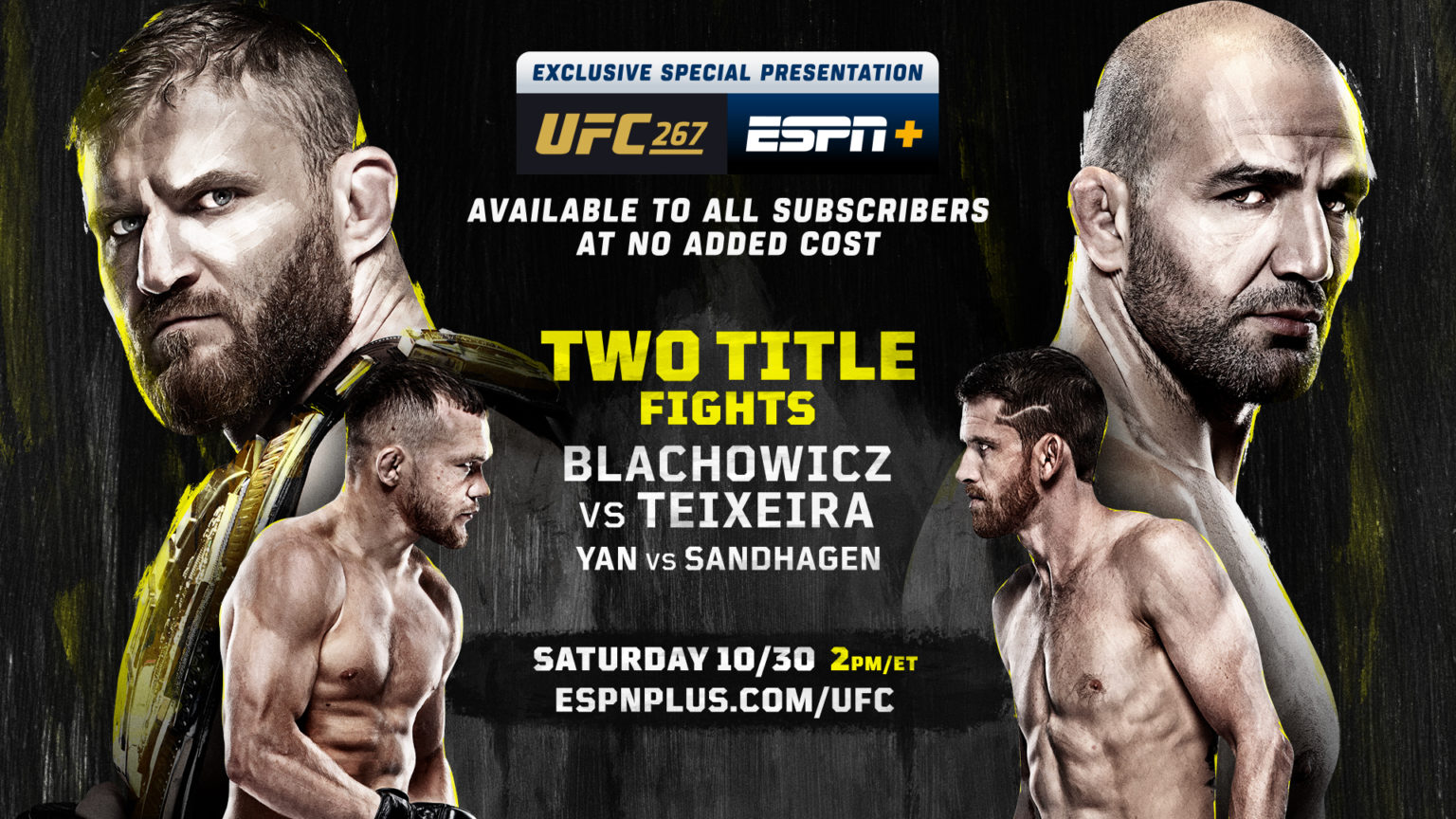 UFC 267 live results: Blachowicz vs. Teixeira, Yan vs. Sandhagen