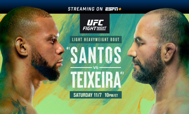 UFC on ESPN 17 live results: Thiago Santos vs. Glover Teixeira