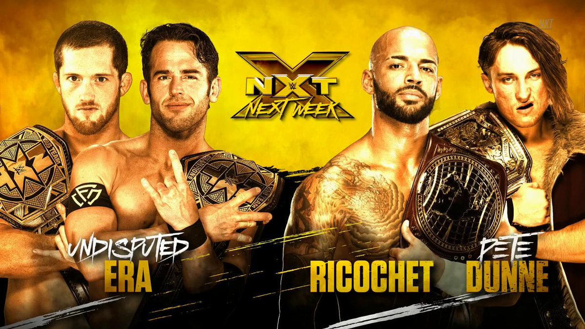 Undisputed Era vs. Ricochet & Dunne announced for NXT TV tapings