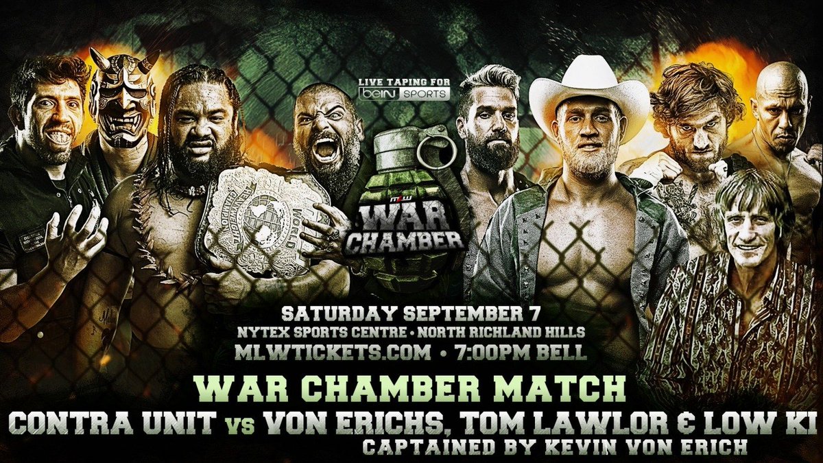 MLW TV taping spoilers: War Chamber match
