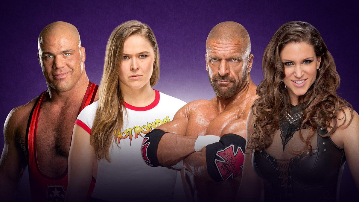 Rousey & Angle vs. Stephanie & HHH announced for WrestleMania 34