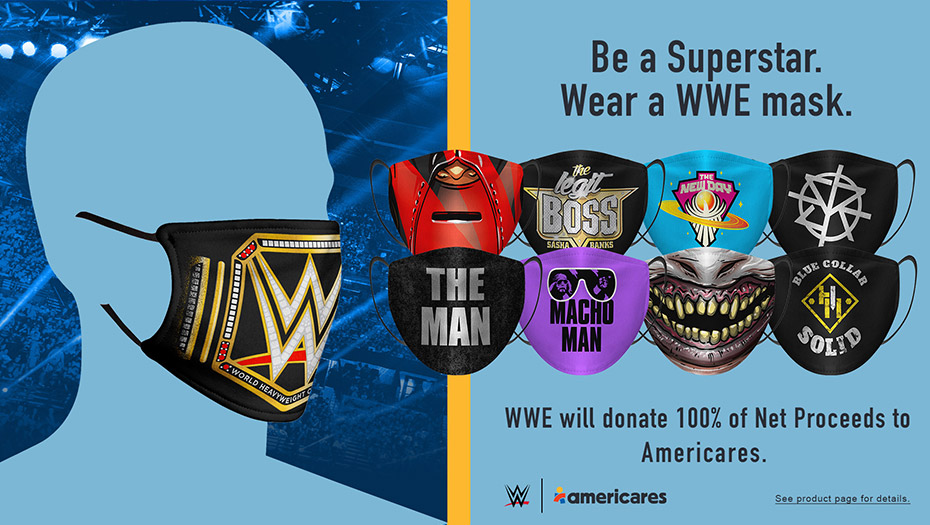 WWE face masks available for pre-order, proceeds going to Americares