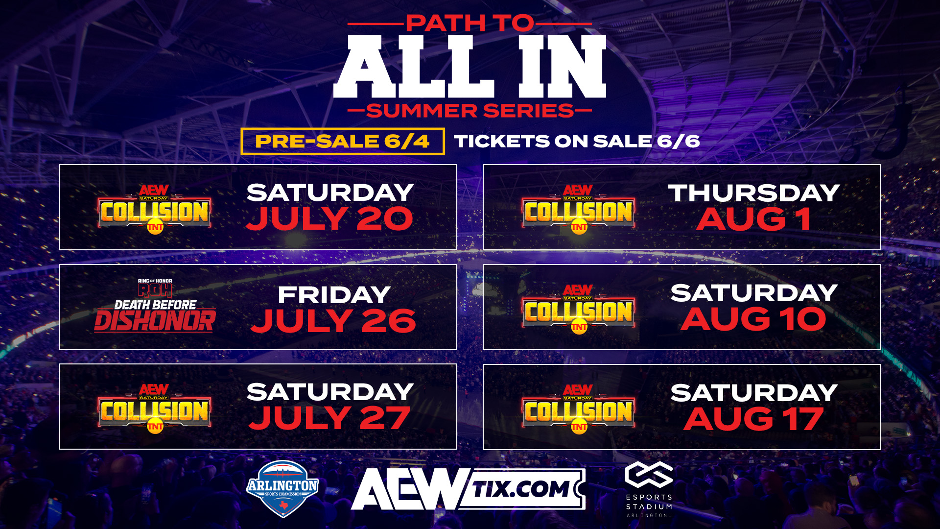 AEW partnering with City of Arlington for six-show ‘Summer Series’