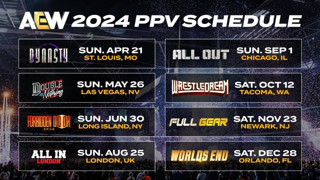 AEW announces entire PPV schedule for rest of 2024