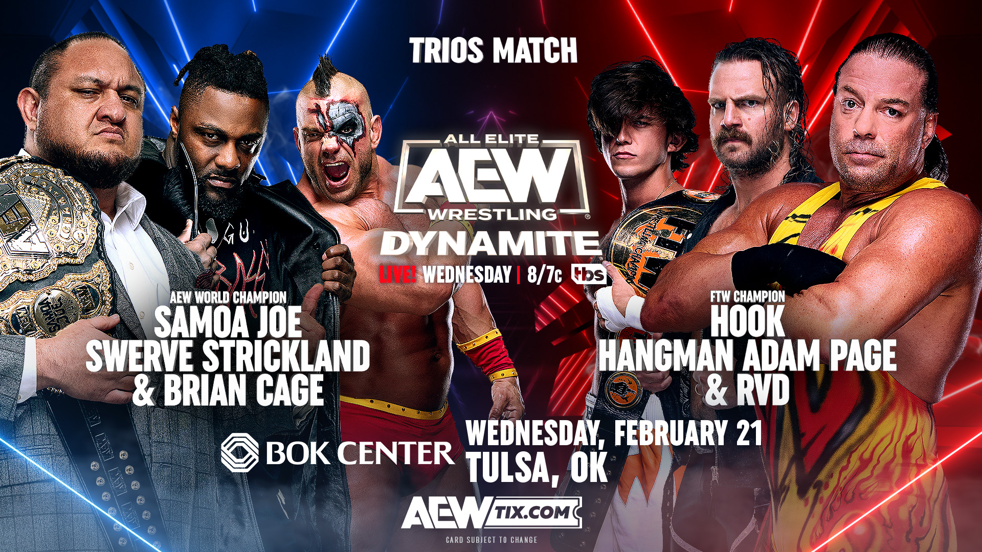 AEW Dynamite live results: Joe, Swerve & Cage vs. Hangman, Hook & RVD