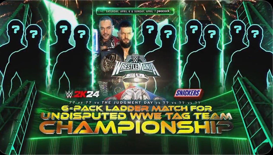 Six-pack Tag Team title ladder match added to WWE WrestleMania 40