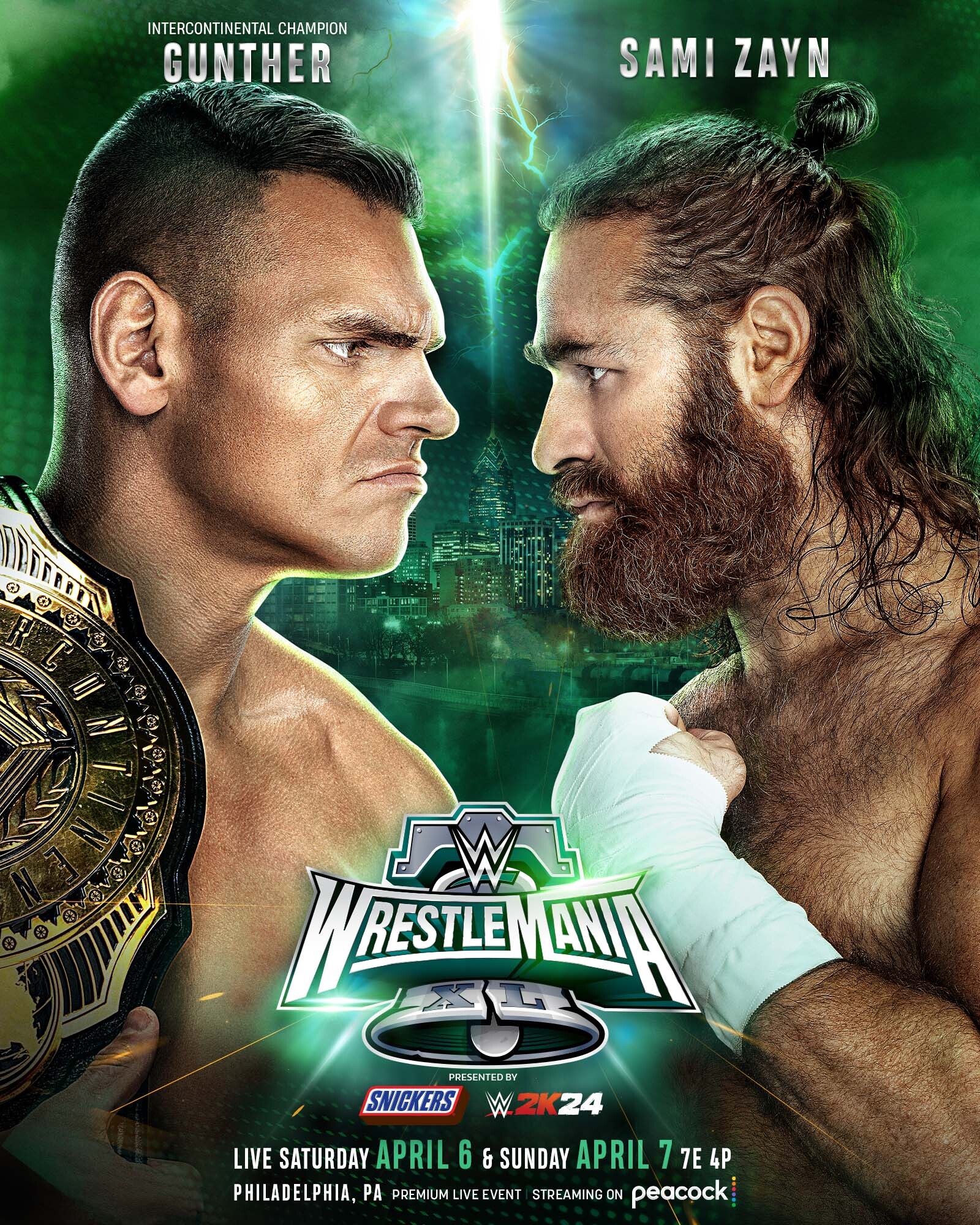 Gunther vs. Sami Zayn IC title match official for WWE WrestleMania 40