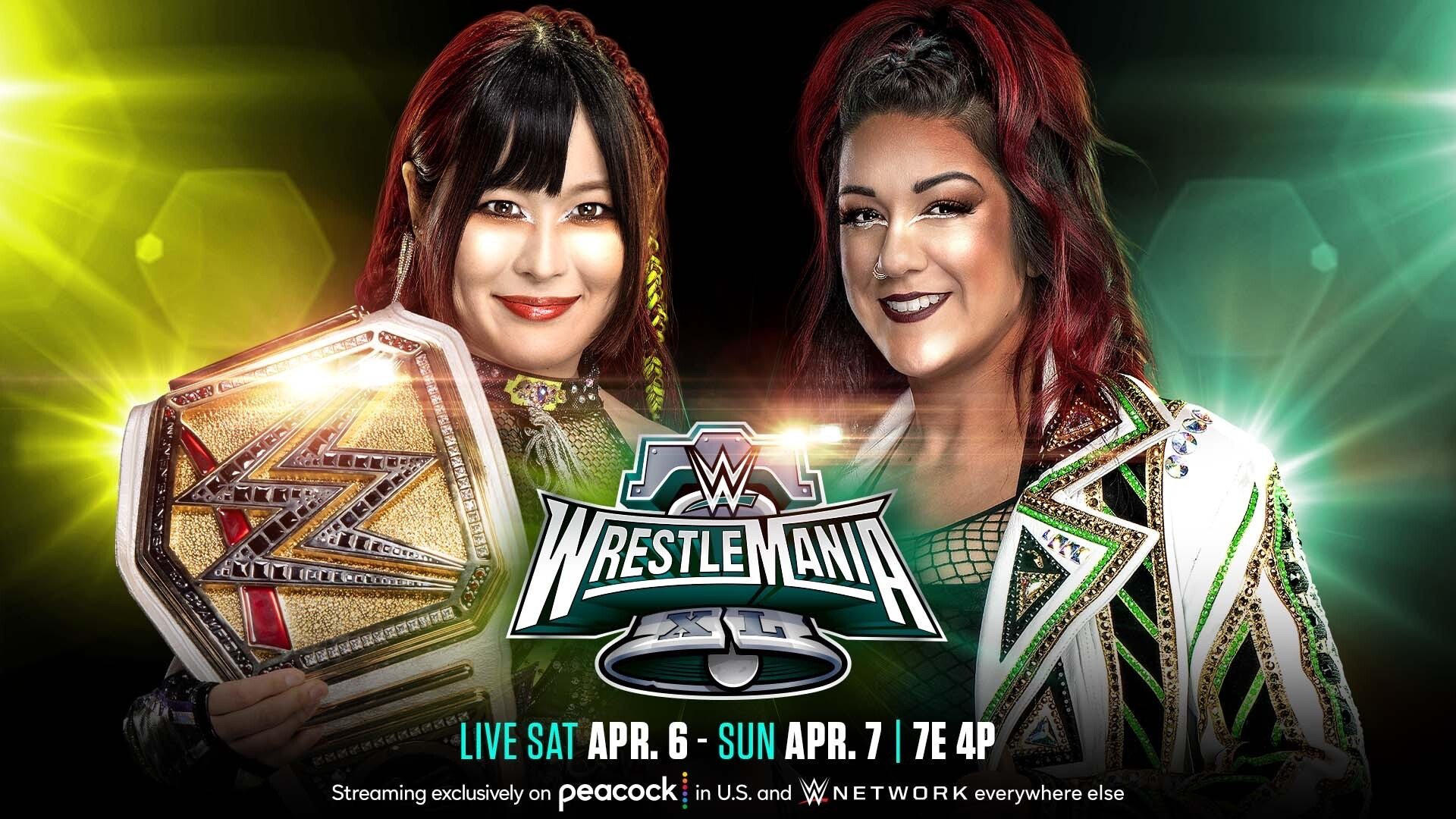 IYO SKY vs. Bayley official for WWE WrestleMania 40