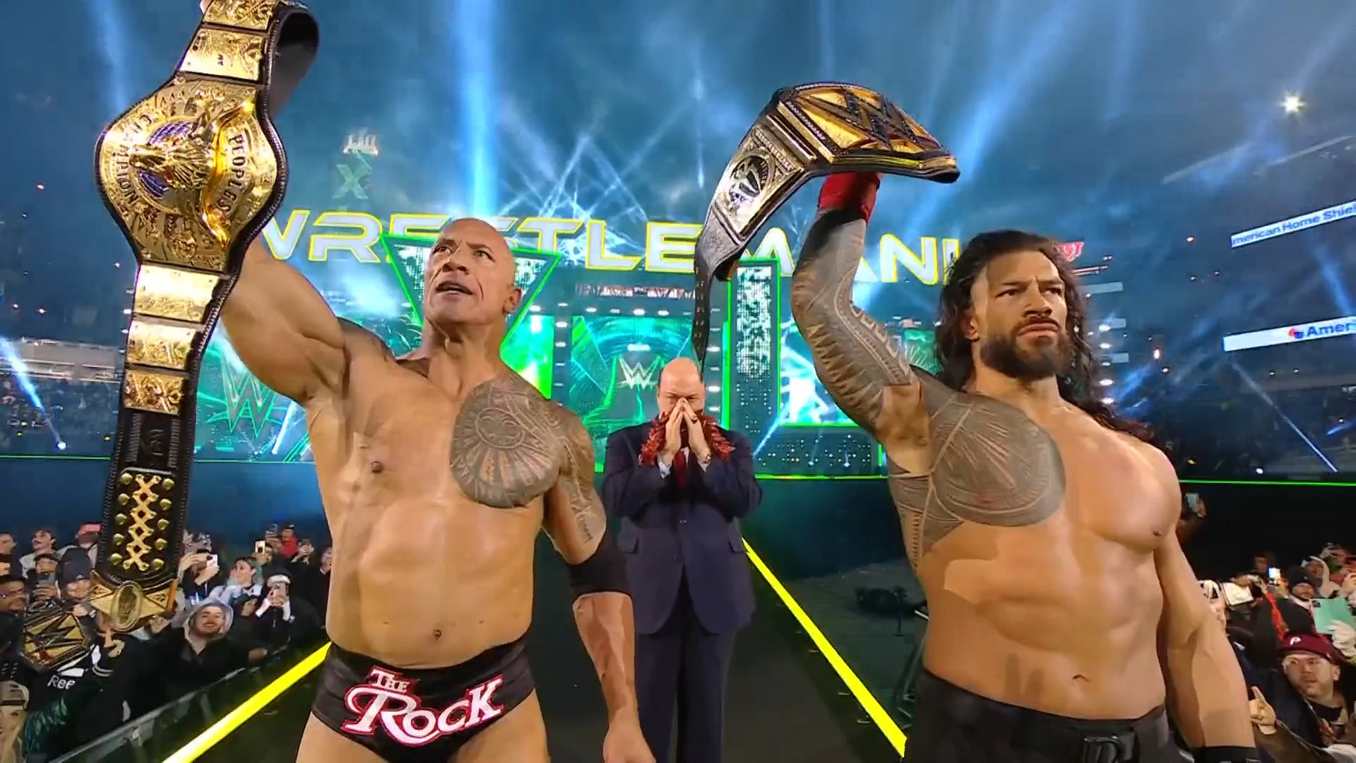 The Rock & Roman Reigns promote WWE WrestleMania 40 on The Tonight Show
