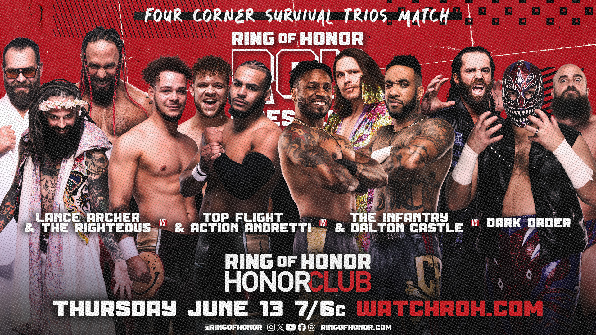 Ring of Honor TV live results: Four corner survival trios match