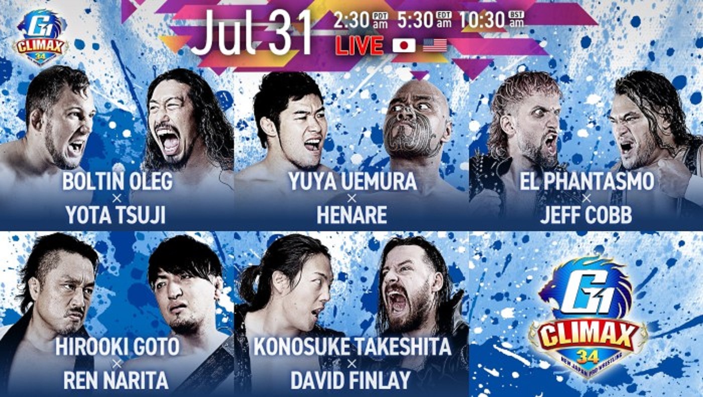 NJPW G1 Climax 34 night eight live results: Takeshita vs. Finlay