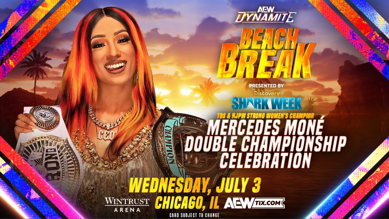 Mercedes Mone double title celebration added to AEW Dynamite Beach Break