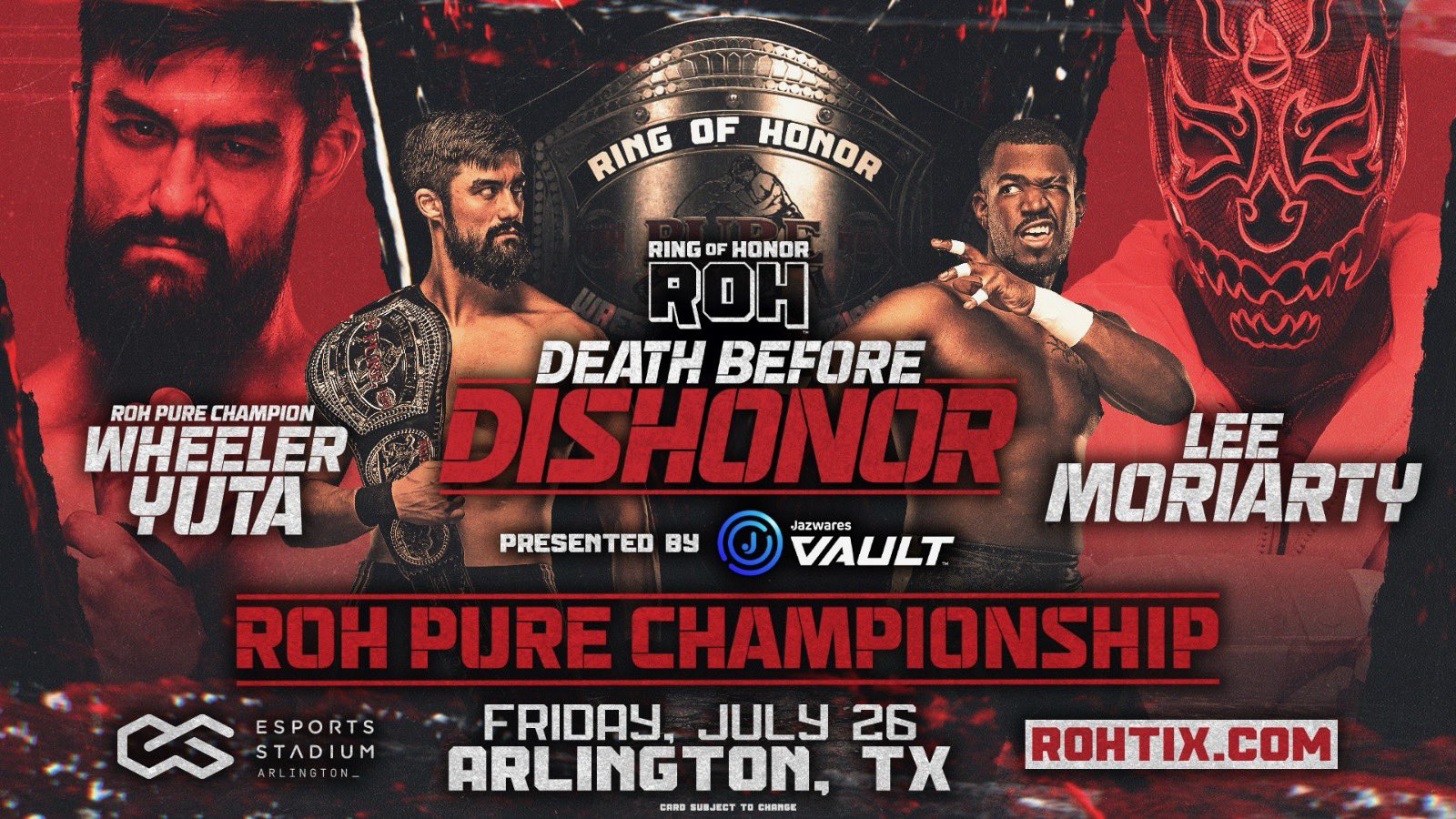 Wheeler Yuta vs. Lee Moriarty Pure title match official for ROH Death Before Dishonor