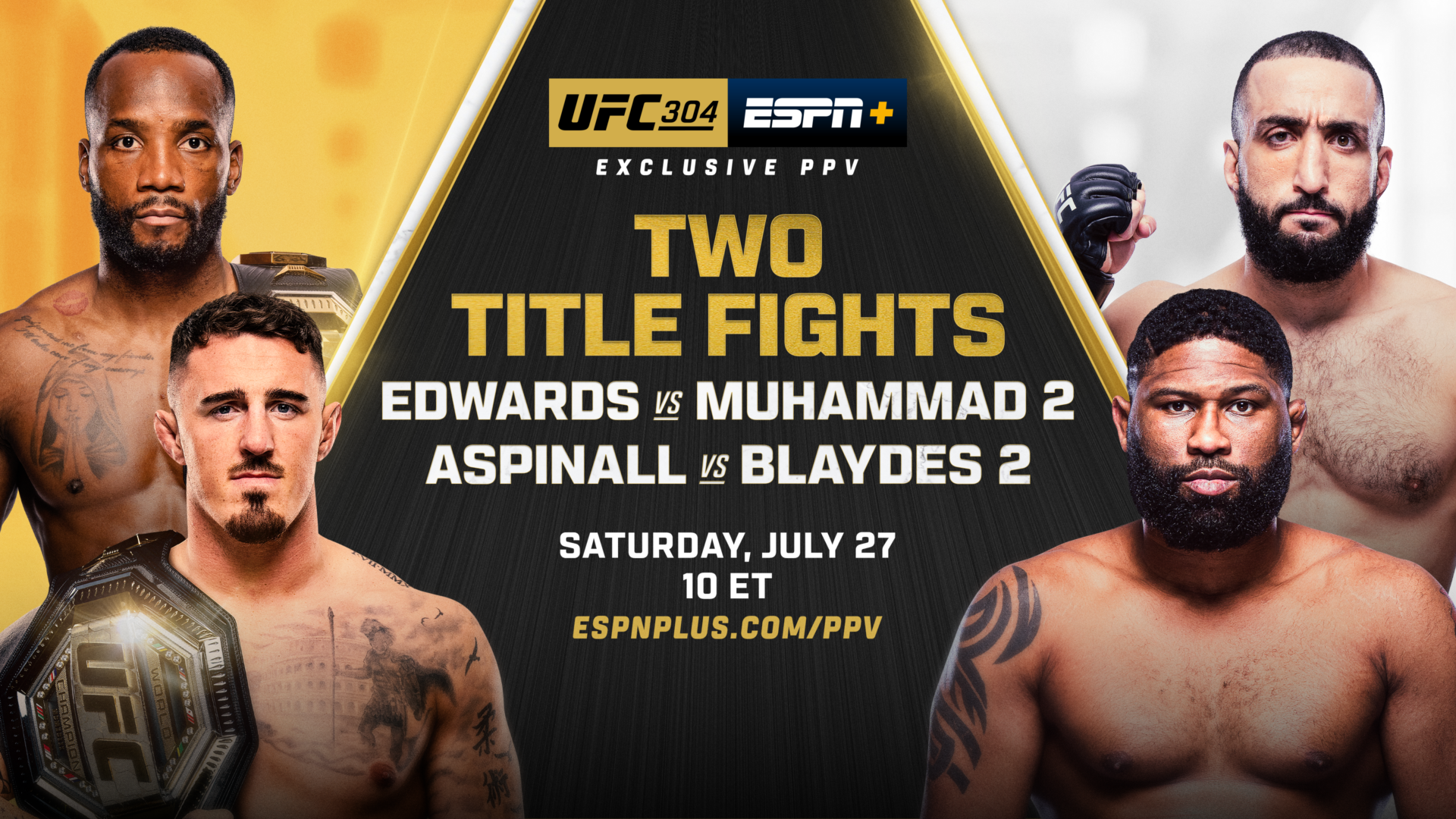 UFC 304 live results: Two title fights