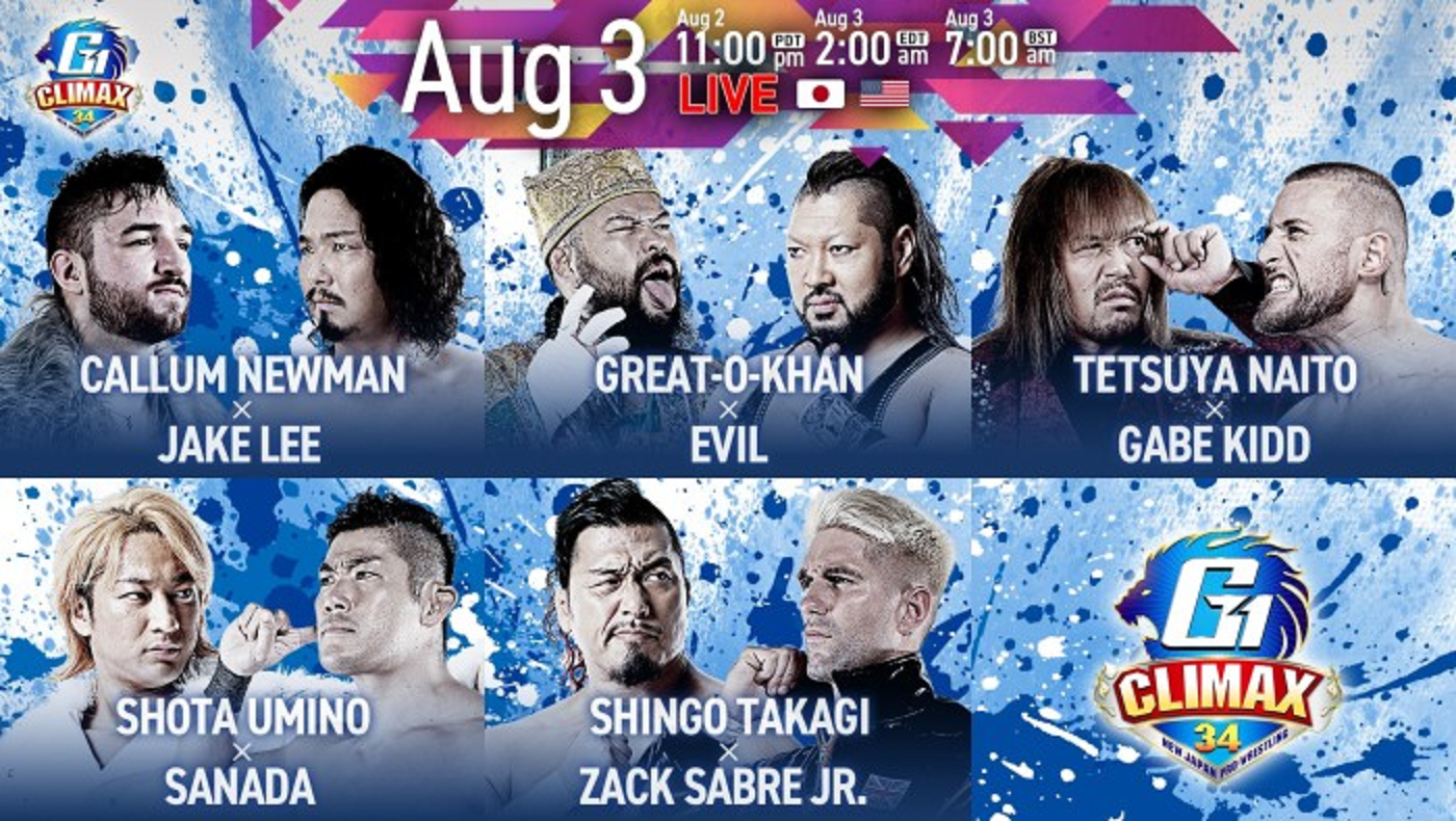 NJPW G1 Climax 34 night nine live results: Shingo vs. Sabre