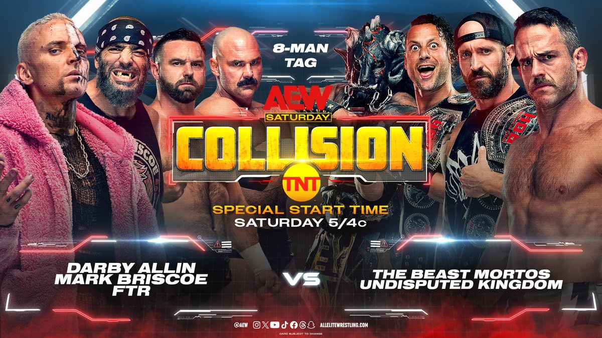 AEW Collision live results: Eight-man tag action, Continental title eliminator