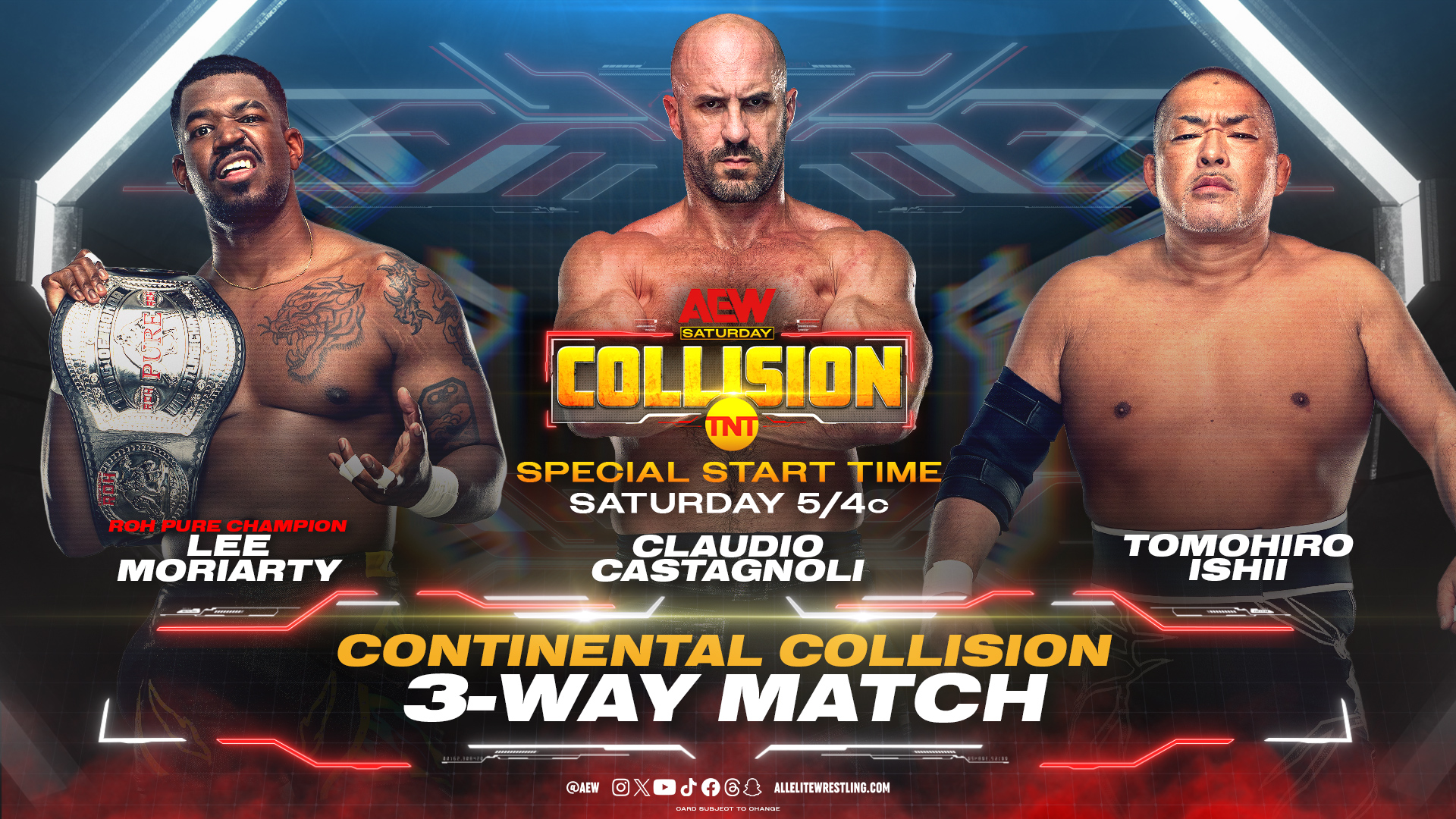 Three-way Continental title eliminator part of AEW Collision lineup