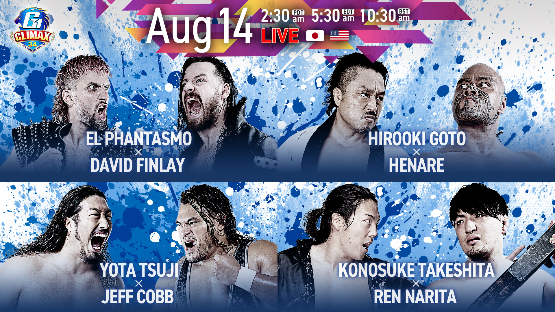 NJPW G1 Climax 34 night 16 live results: Final B Block matches