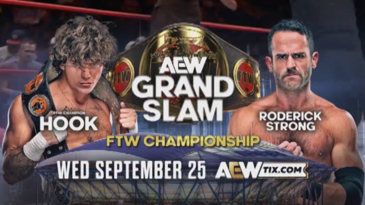 Hook vs. Roderick Strong FTW title match announced for AEW Grand Slam