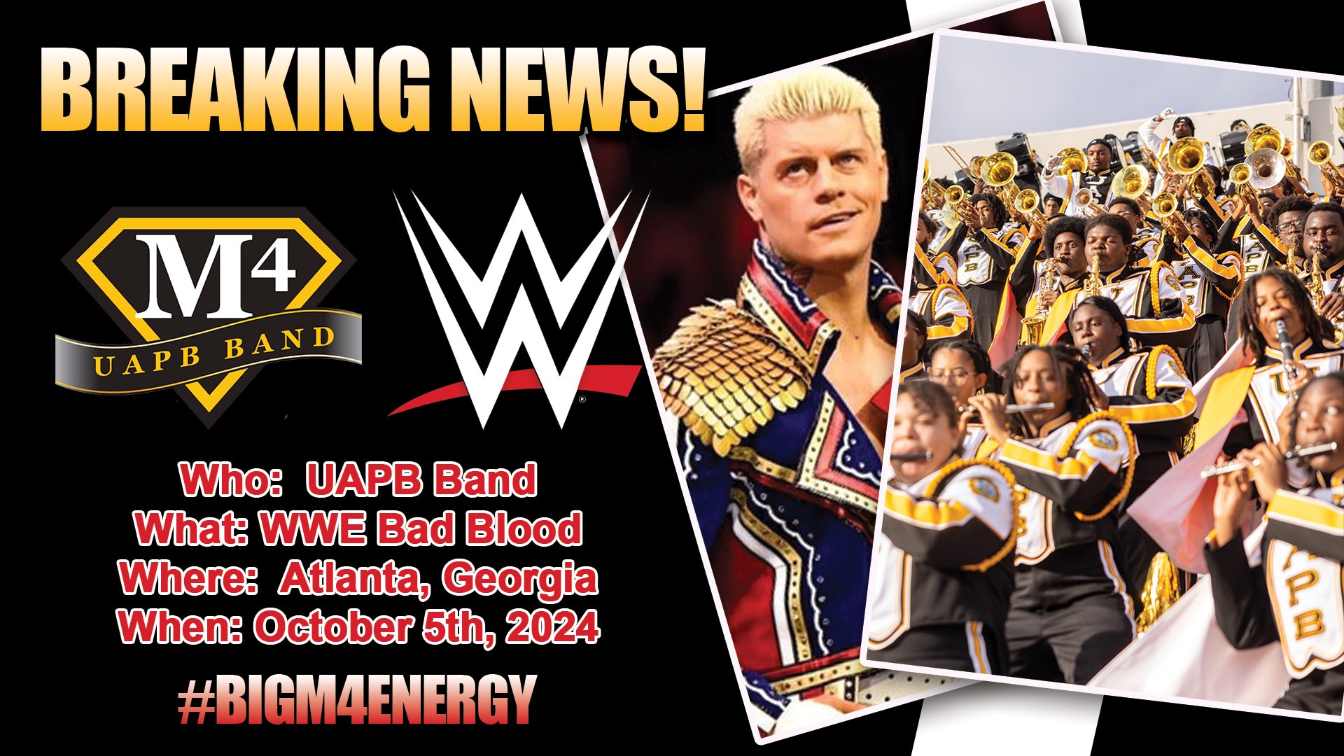 University of Arkansas-Pine Bluff band to play at WWE Bad Blood