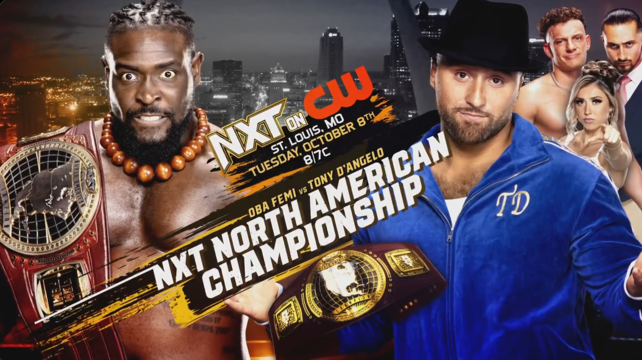 North American title match set for October 8 WWE NXT