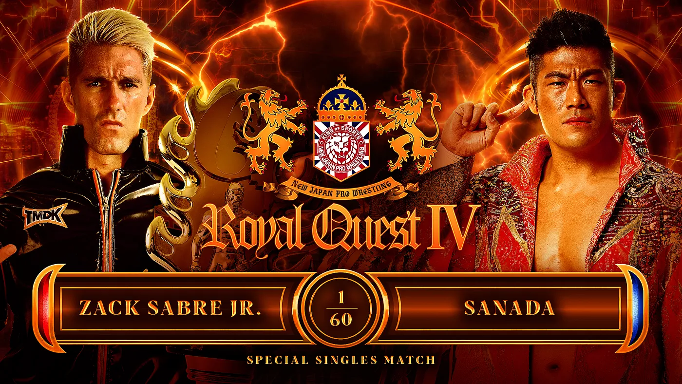 Zack Sabre Jr. vs. SANADA official for NJPW Royal Quest